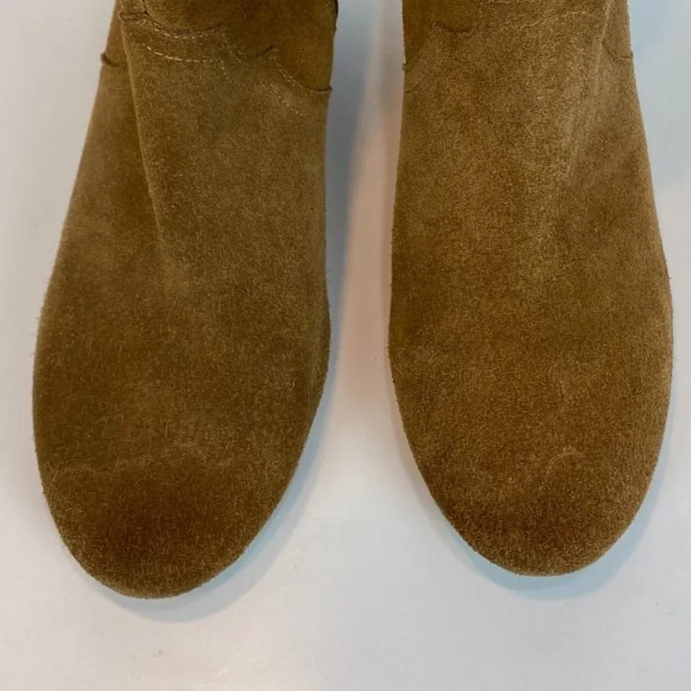 Donald J. Pliner DMSX Ankle Booties 8 Brown‎ Suede Leather Zip Annie Boots Women